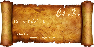 Csik Kürt névjegykártya